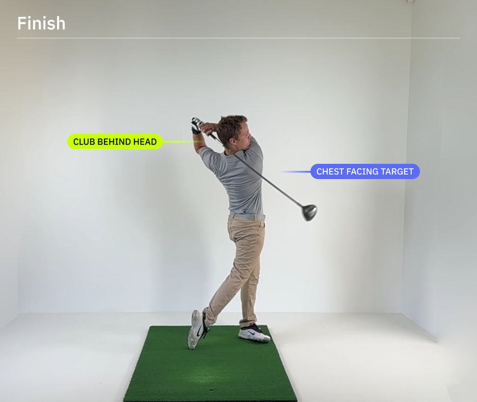 Finish in driver swing